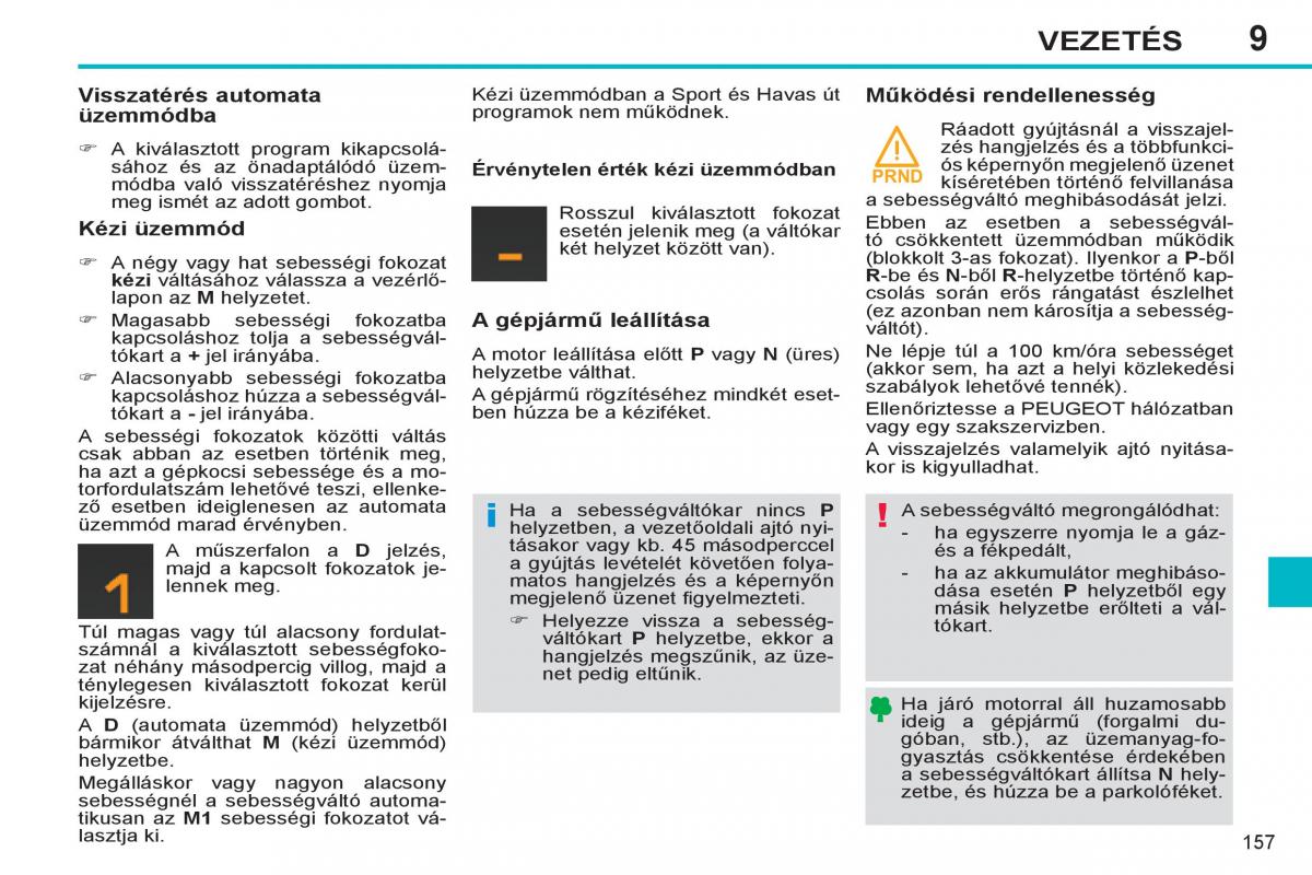 Peugeot 308 SW I 1 Kezelesi utmutato / page 159