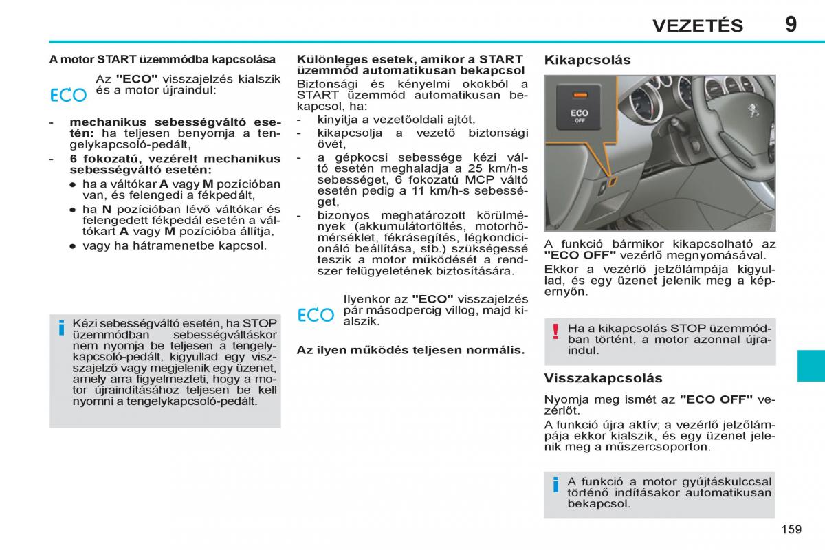 Peugeot 308 SW I 1 Kezelesi utmutato / page 161