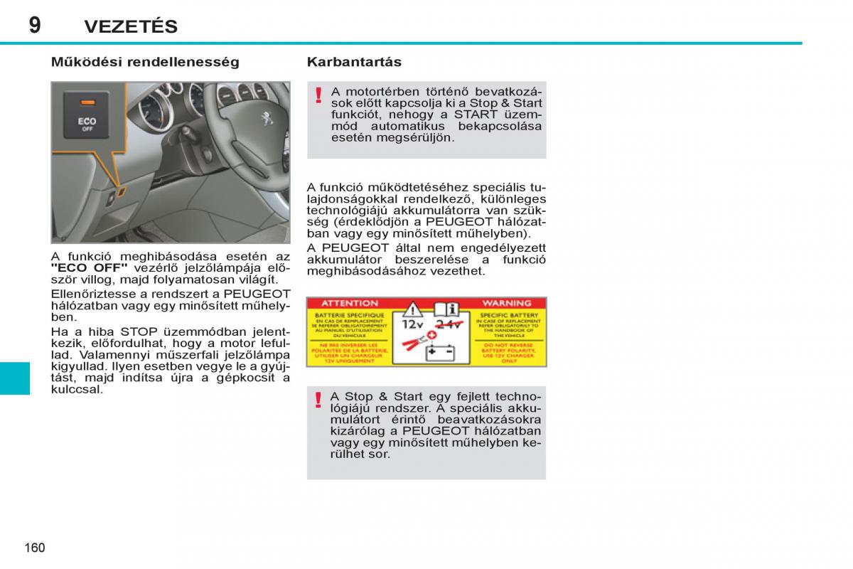 Peugeot 308 SW I 1 Kezelesi utmutato / page 162