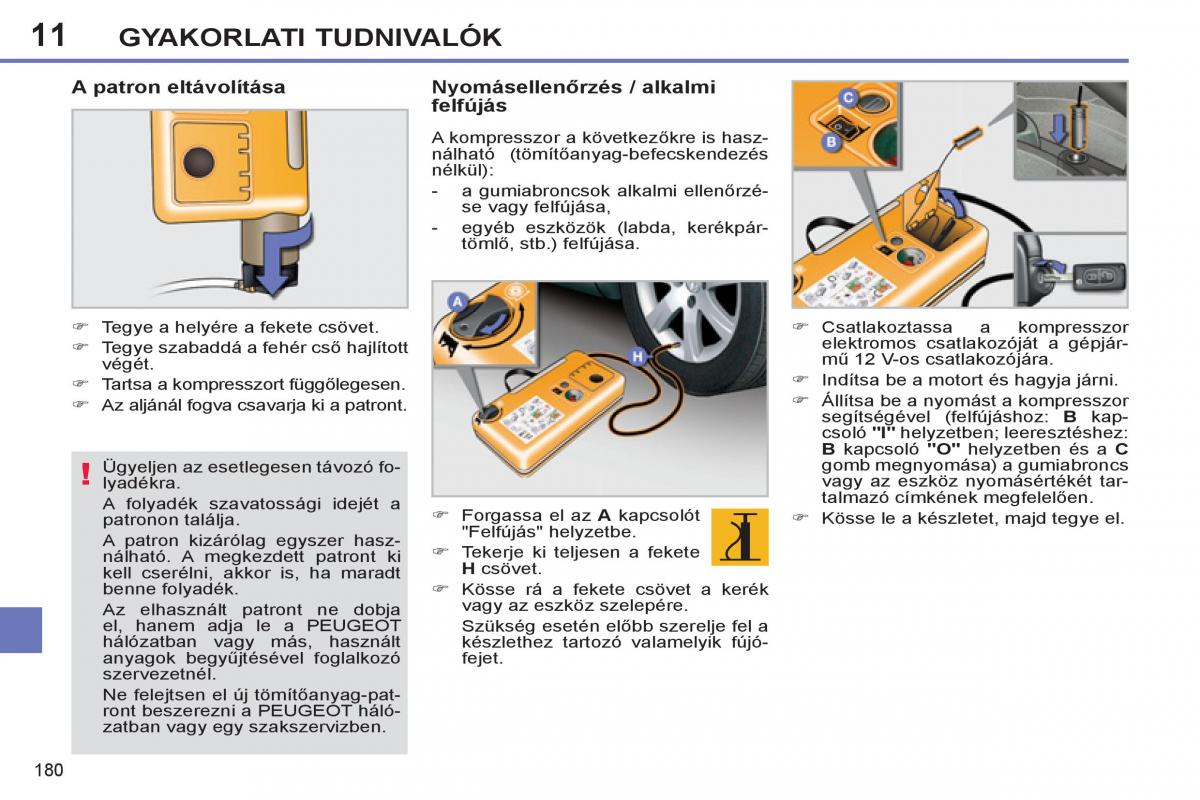 Peugeot 308 SW I 1 Kezelesi utmutato / page 182