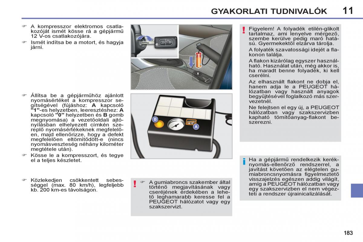 Peugeot 308 SW I 1 Kezelesi utmutato / page 185