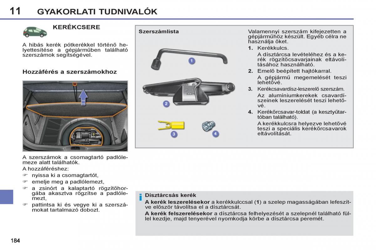 Peugeot 308 SW I 1 Kezelesi utmutato / page 186