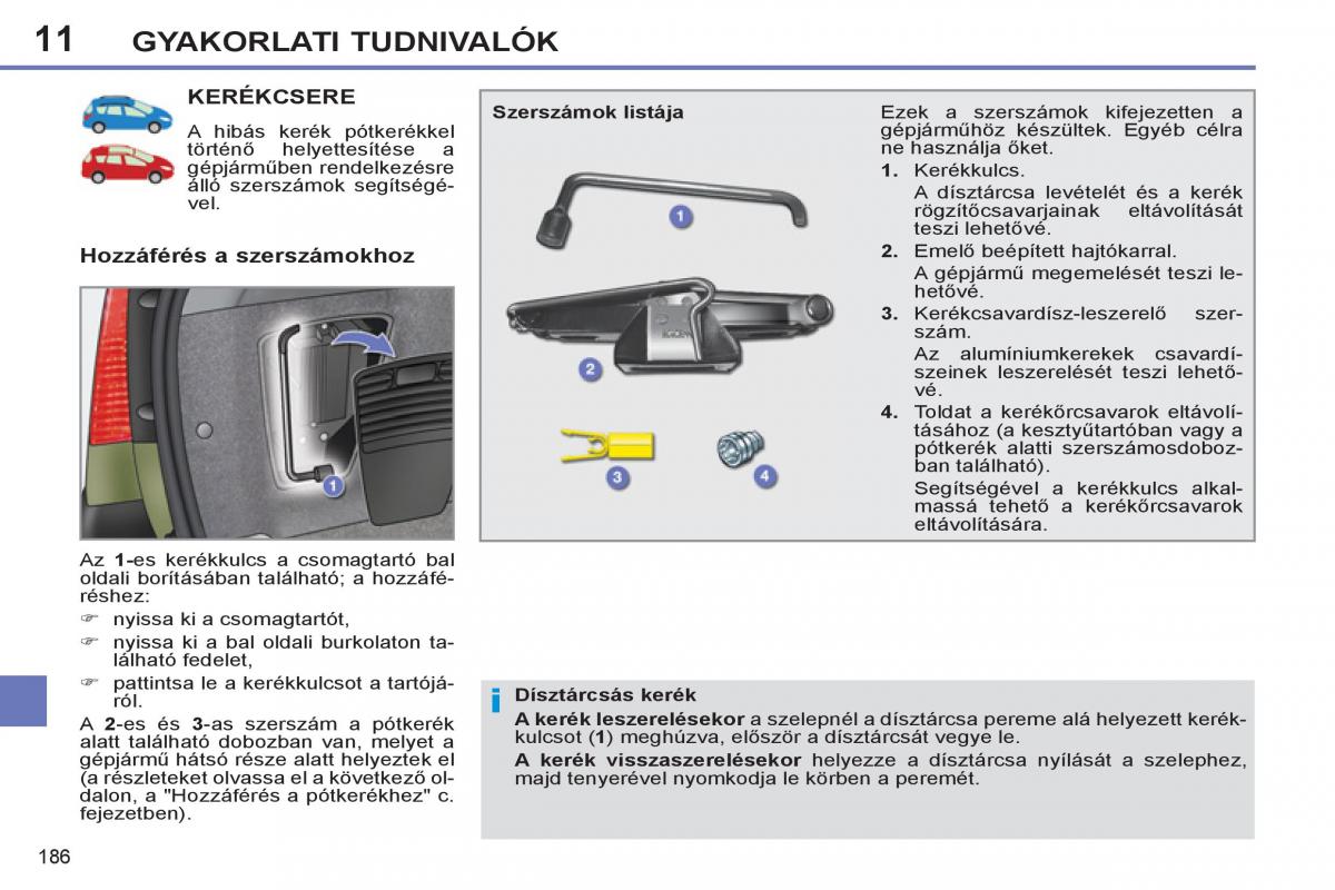 Peugeot 308 SW I 1 Kezelesi utmutato / page 188