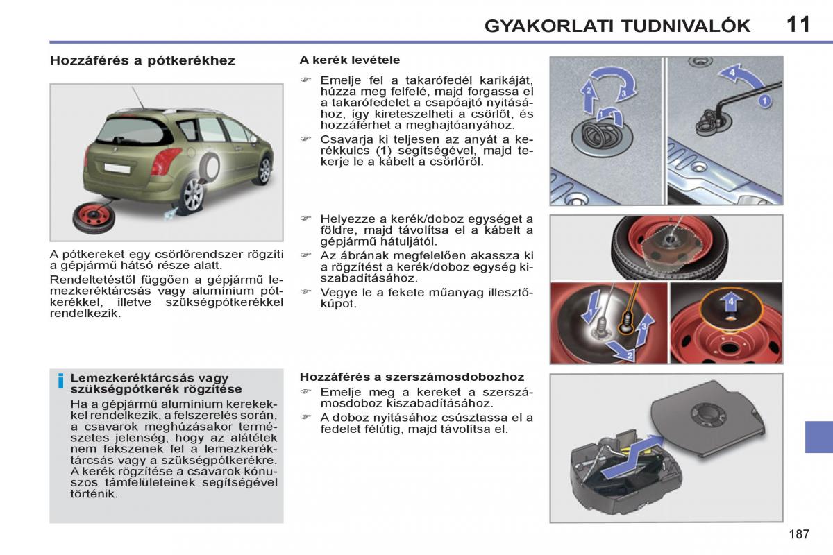 Peugeot 308 SW I 1 Kezelesi utmutato / page 189