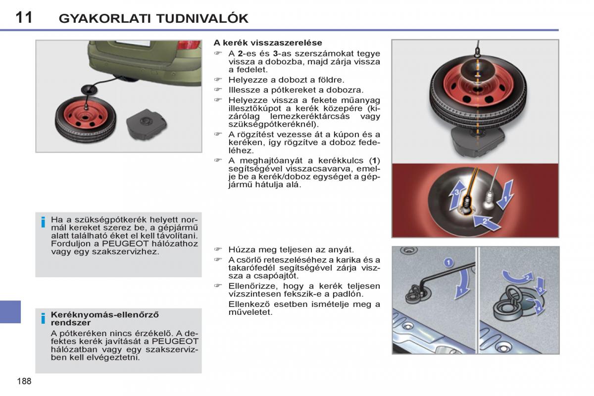 Peugeot 308 SW I 1 Kezelesi utmutato / page 190