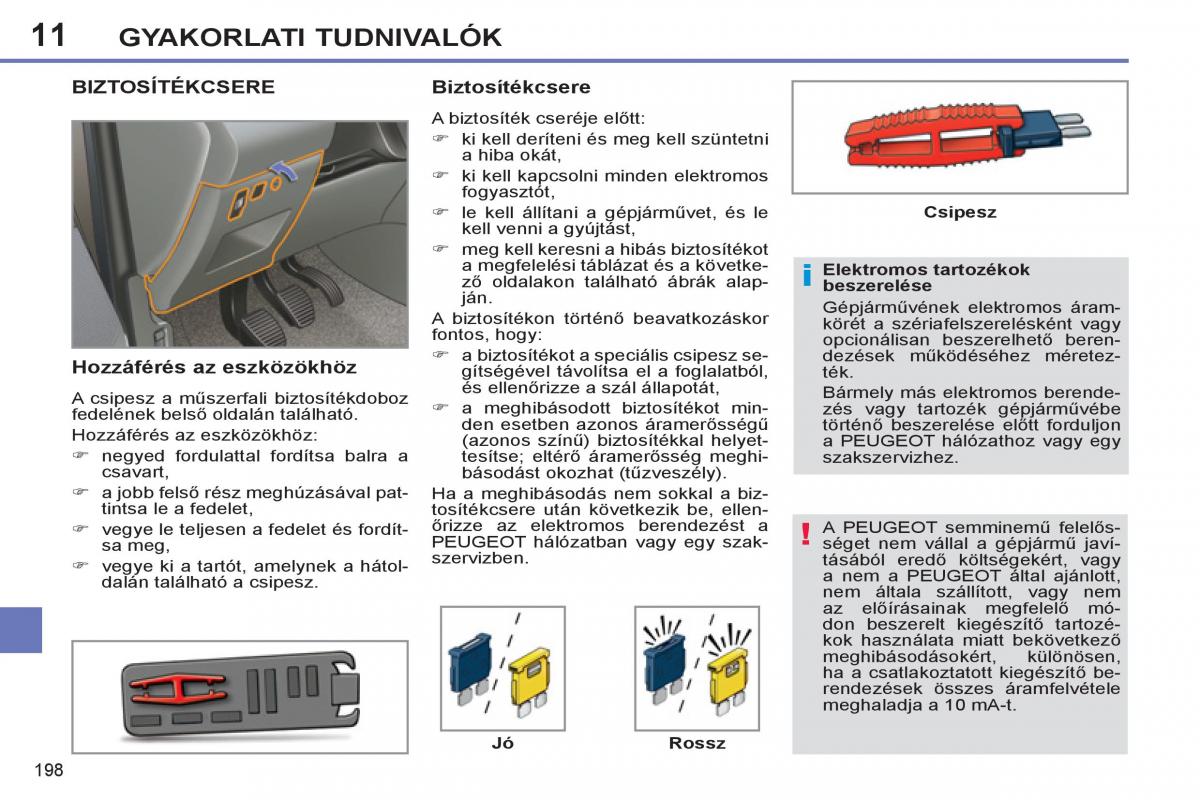 Peugeot 308 SW I 1 Kezelesi utmutato / page 200