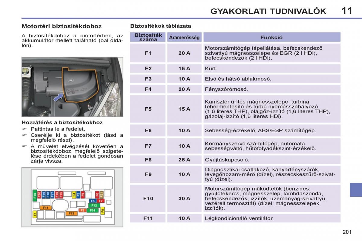 Peugeot 308 SW I 1 Kezelesi utmutato / page 203