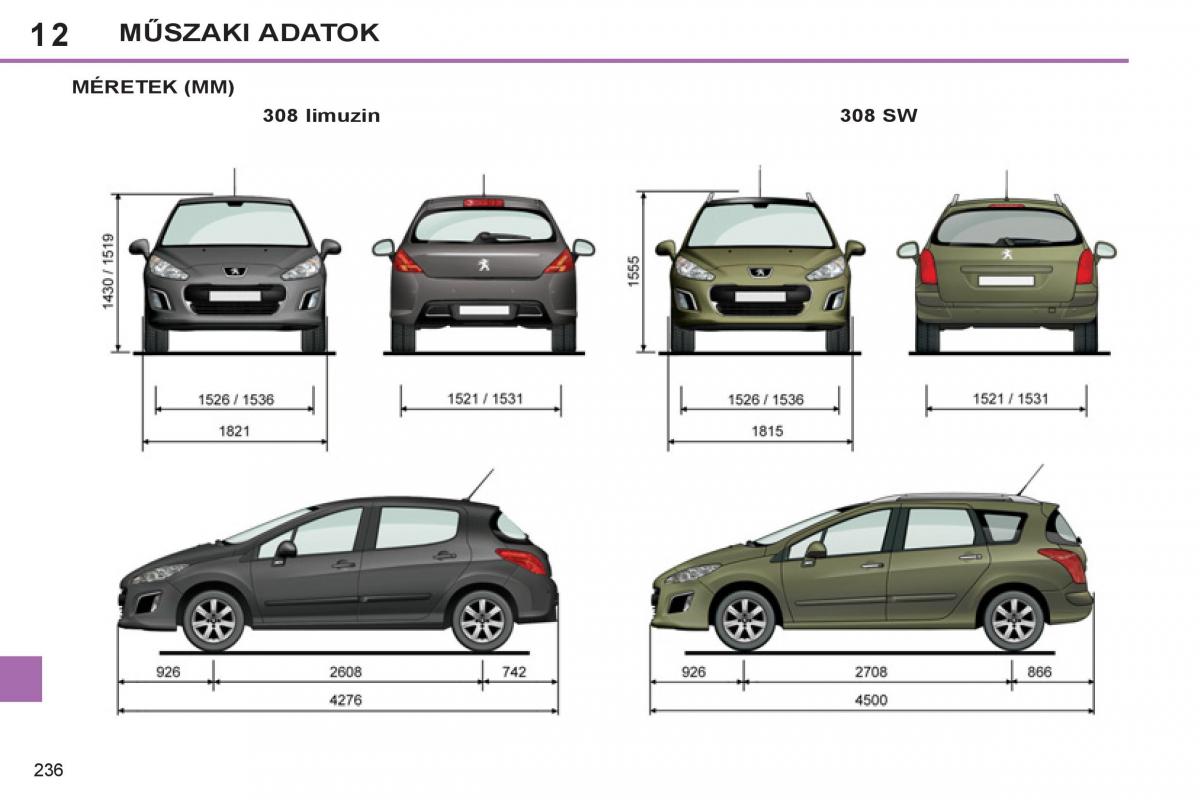 Peugeot 308 SW I 1 Kezelesi utmutato / page 238