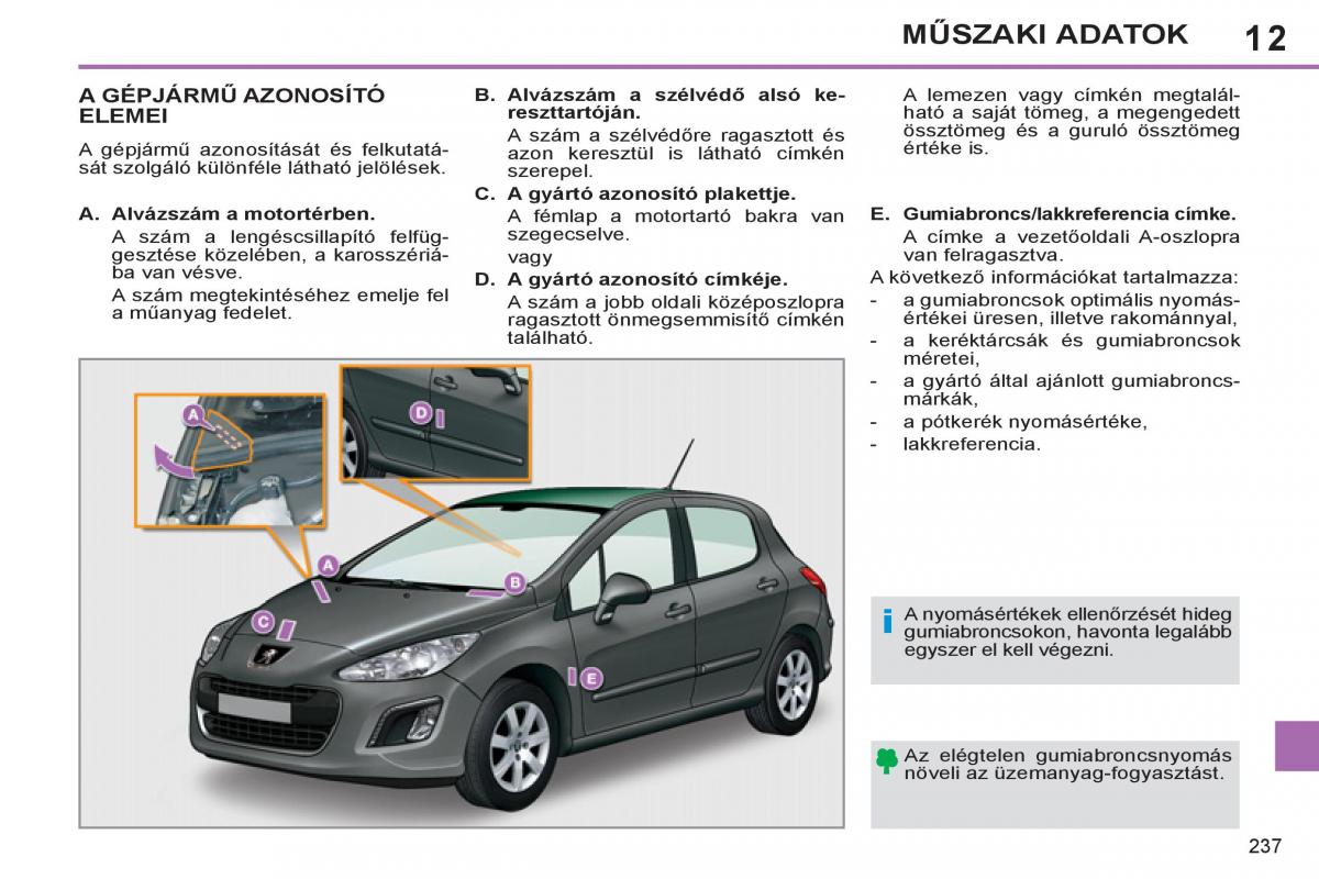 Peugeot 308 SW I 1 Kezelesi utmutato / page 239