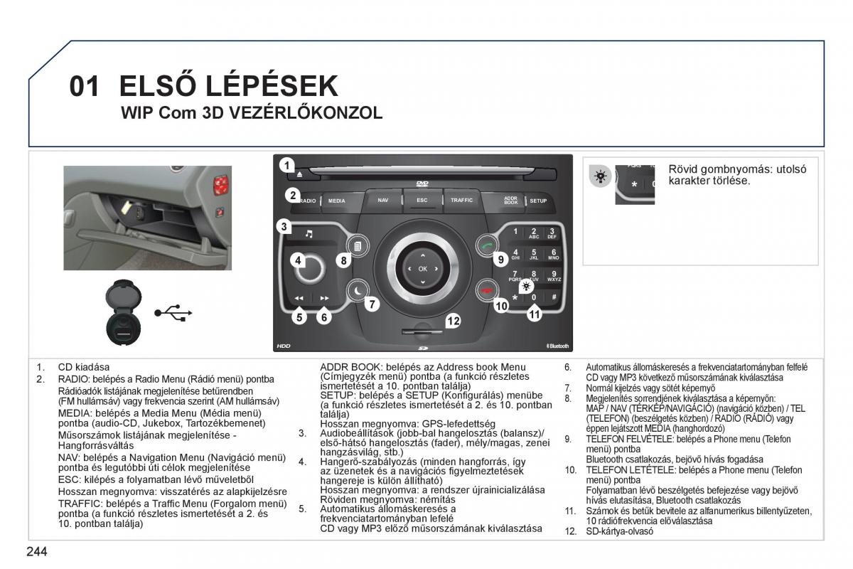 Peugeot 308 SW I 1 Kezelesi utmutato / page 246