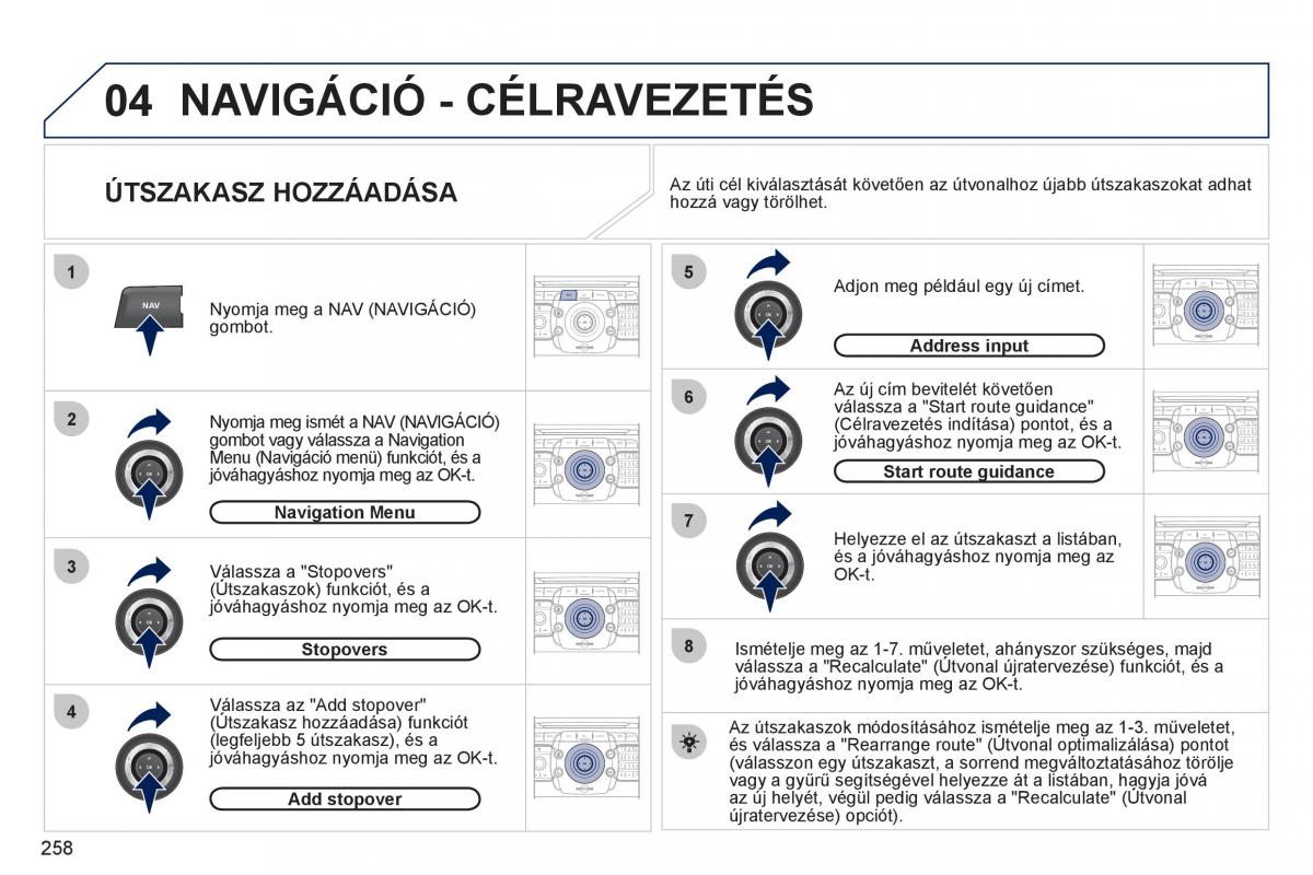 Peugeot 308 SW I 1 Kezelesi utmutato / page 260