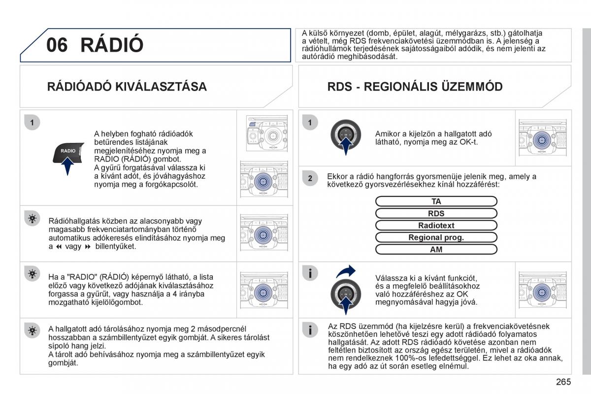 Peugeot 308 SW I 1 Kezelesi utmutato / page 267