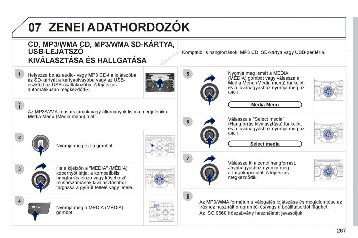 Peugeot 308 SW I 1 Kezelesi utmutato / page 269