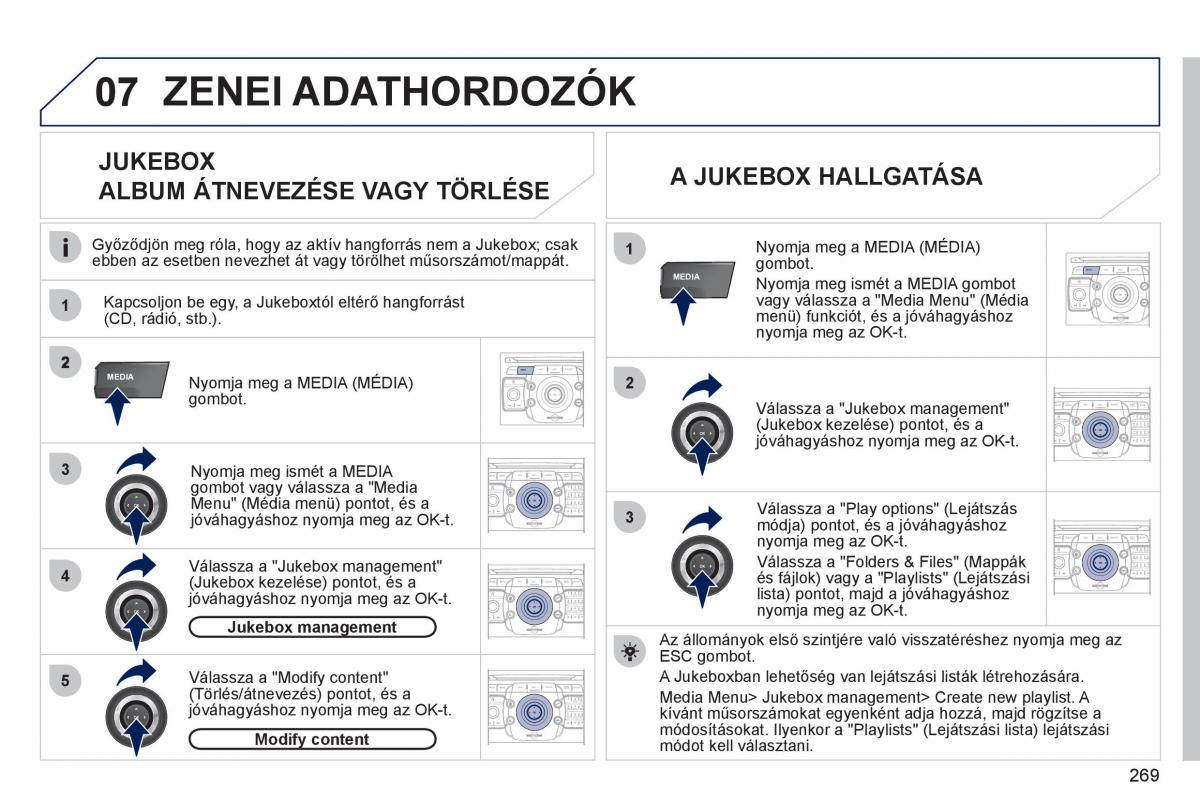 Peugeot 308 SW I 1 Kezelesi utmutato / page 271