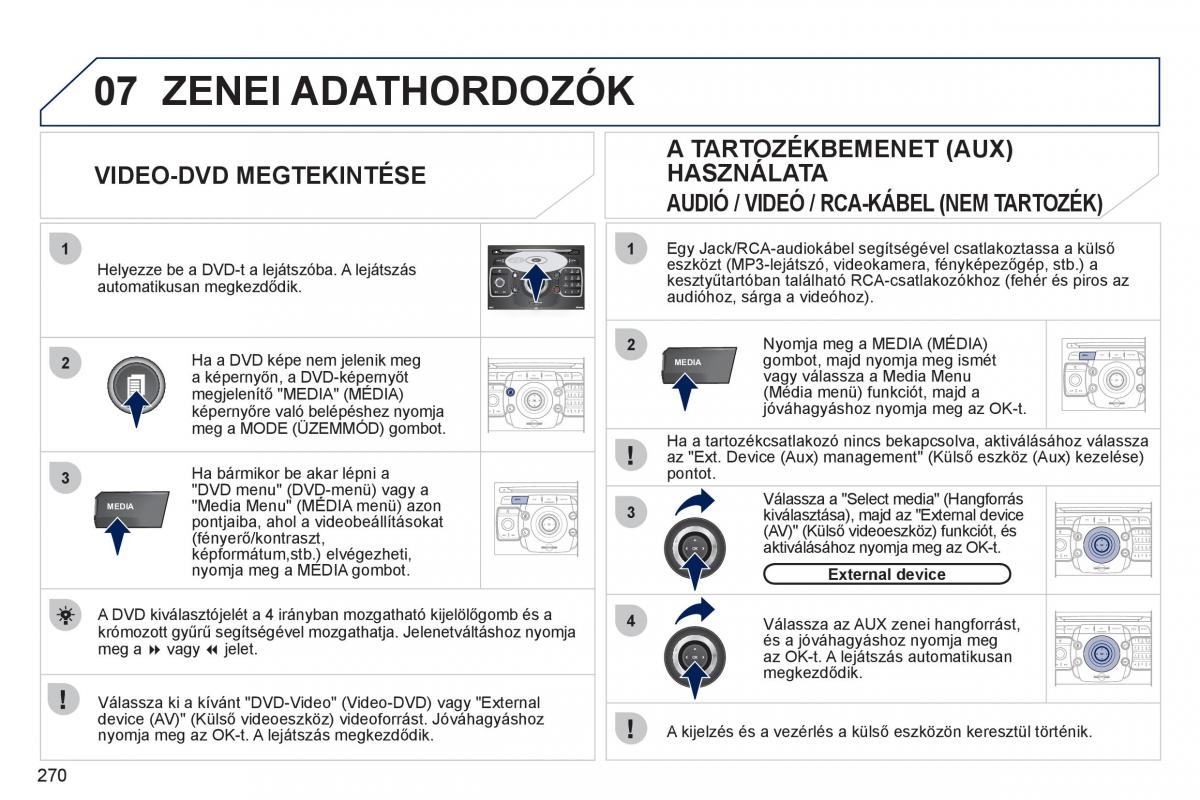 Peugeot 308 SW I 1 Kezelesi utmutato / page 272