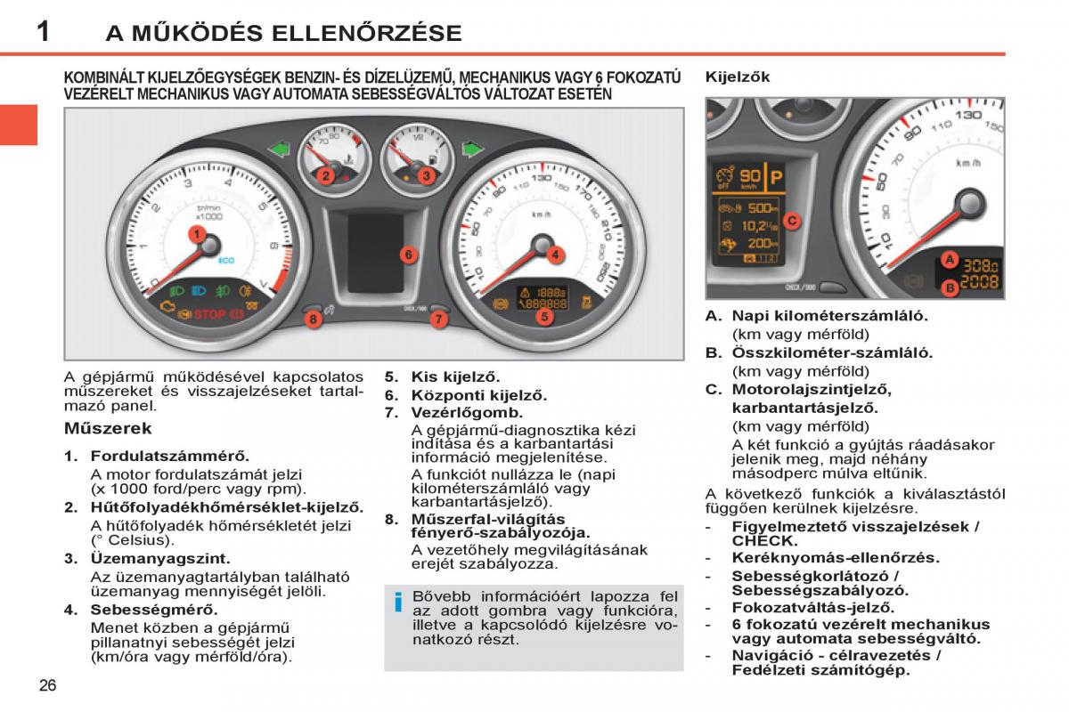 Peugeot 308 SW I 1 Kezelesi utmutato / page 28