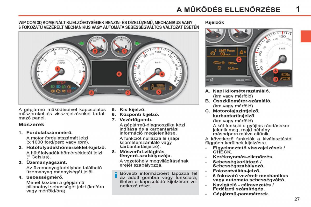 Peugeot 308 SW I 1 Kezelesi utmutato / page 29