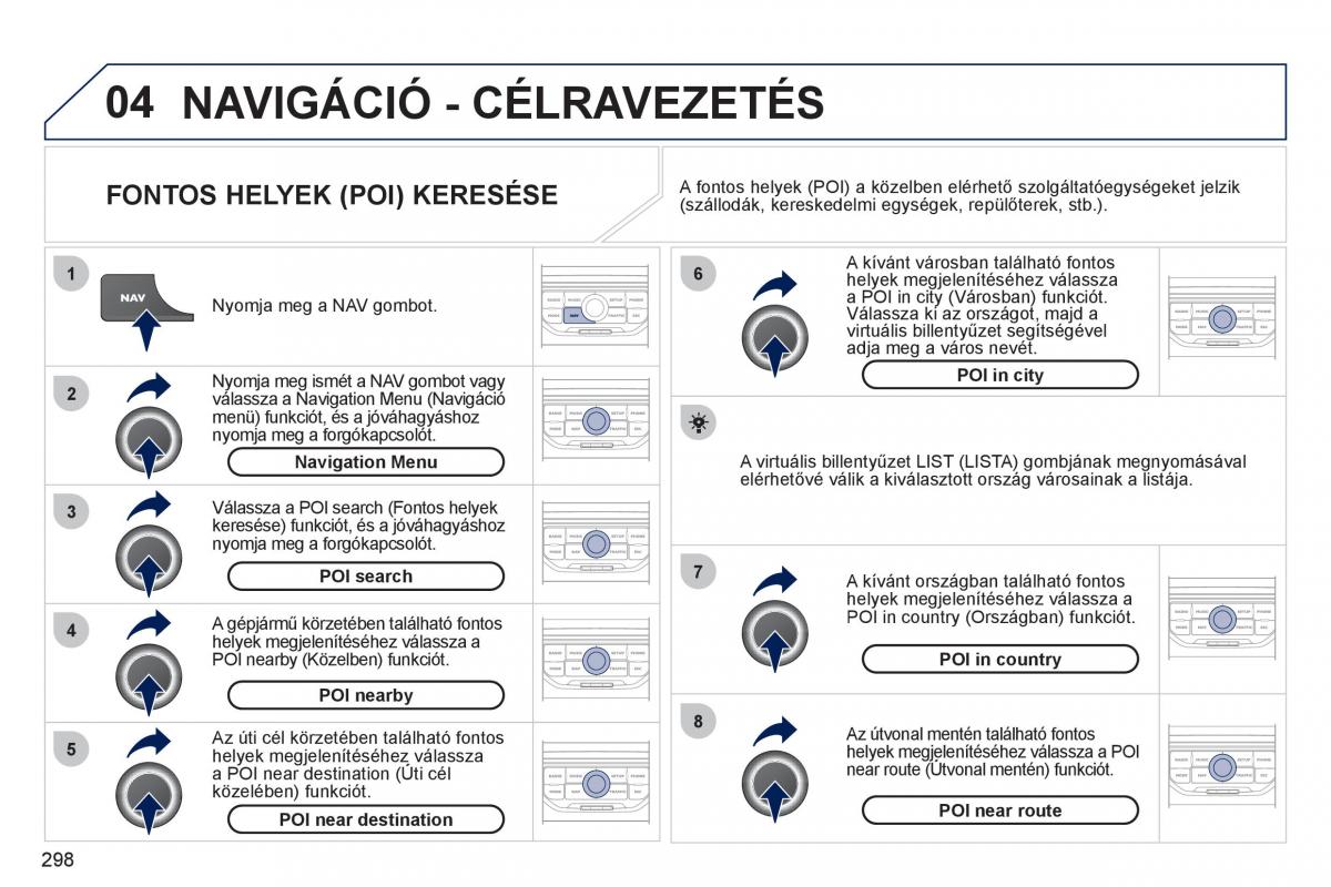 Peugeot 308 SW I 1 Kezelesi utmutato / page 300