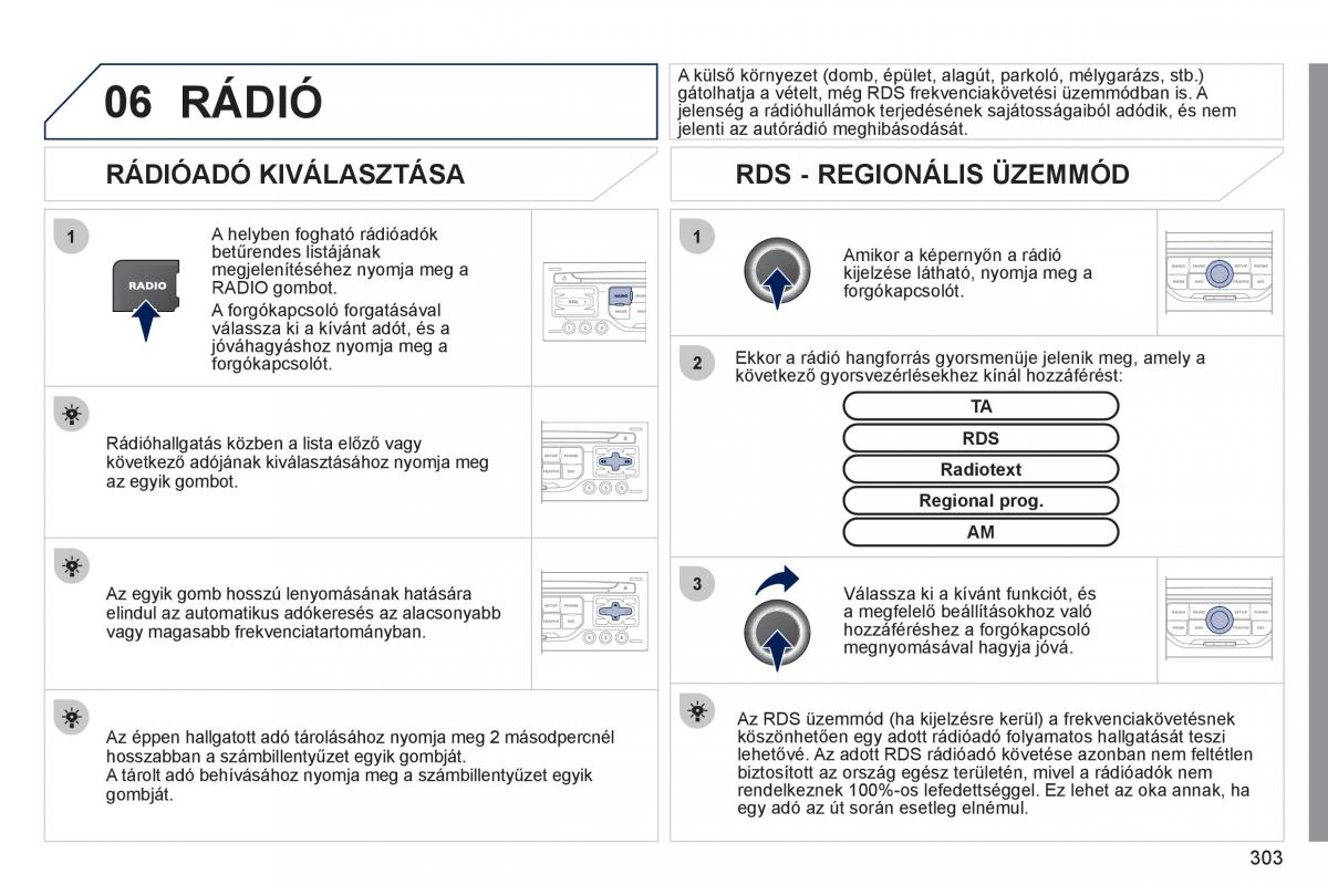 Peugeot 308 SW I 1 Kezelesi utmutato / page 305