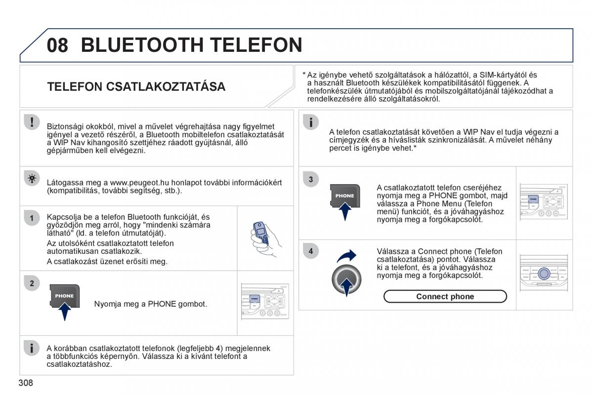 Peugeot 308 SW I 1 Kezelesi utmutato / page 310