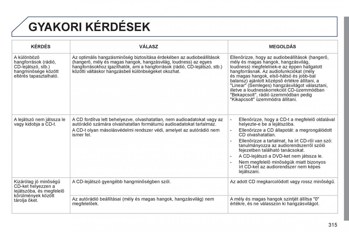 Peugeot 308 SW I 1 Kezelesi utmutato / page 317