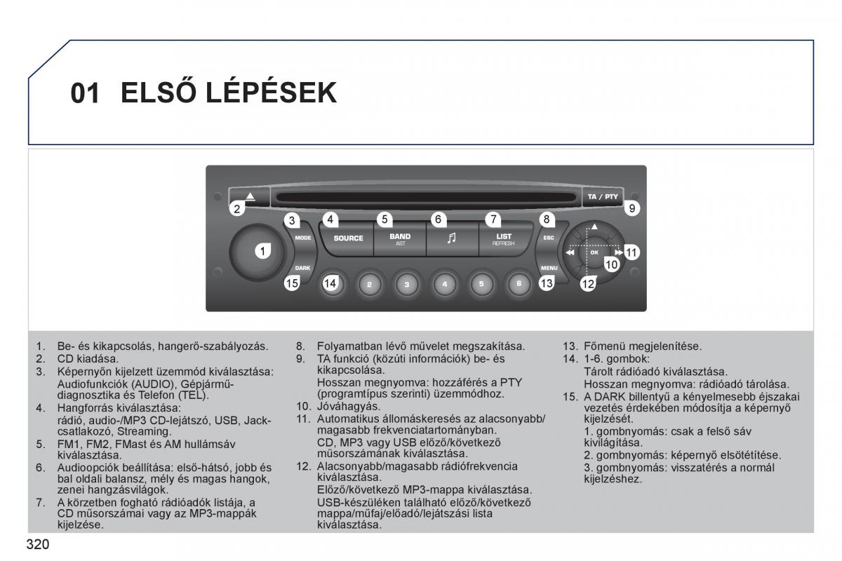 Peugeot 308 SW I 1 Kezelesi utmutato / page 322