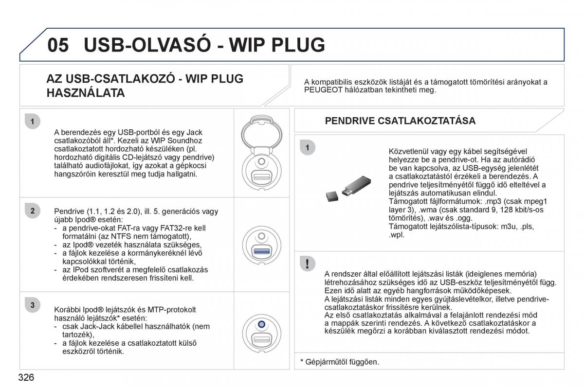 Peugeot 308 SW I 1 Kezelesi utmutato / page 328