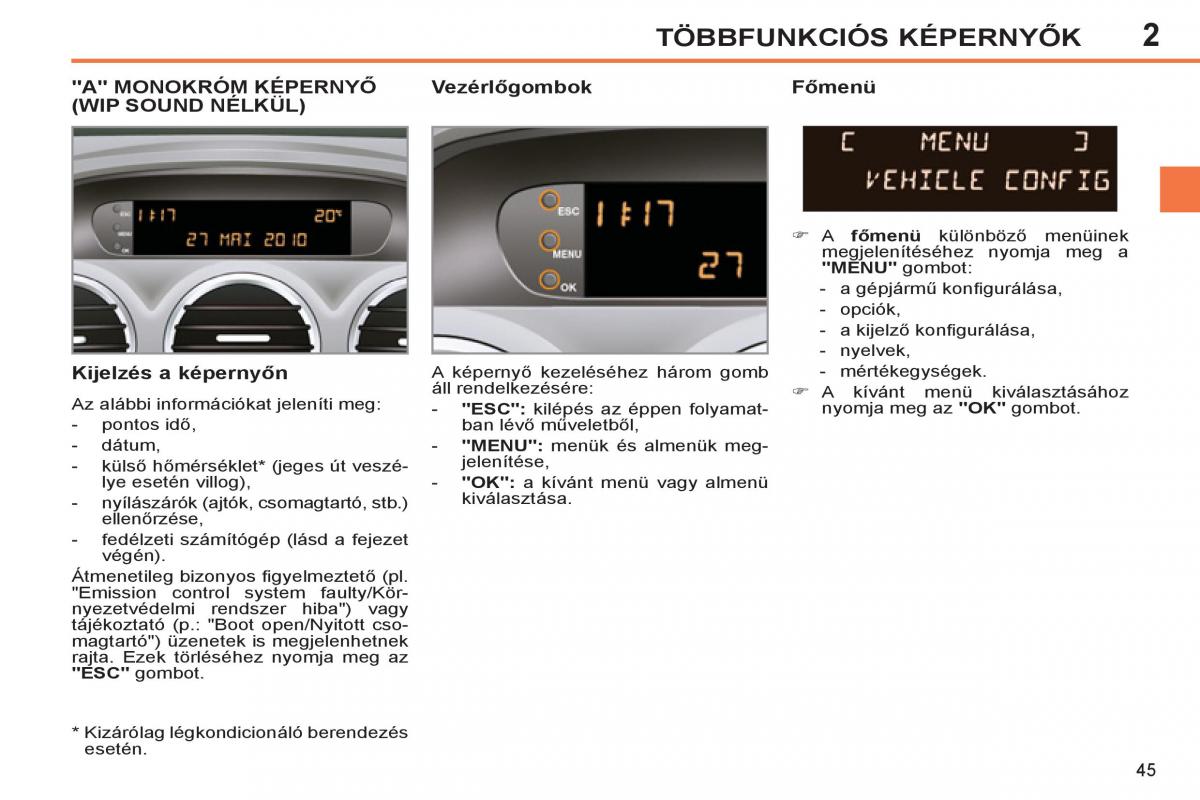 Peugeot 308 SW I 1 Kezelesi utmutato / page 47