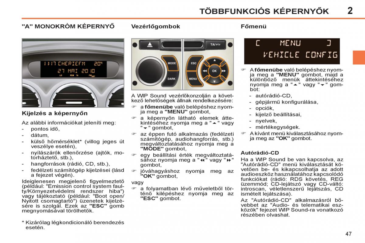 Peugeot 308 SW I 1 Kezelesi utmutato / page 49