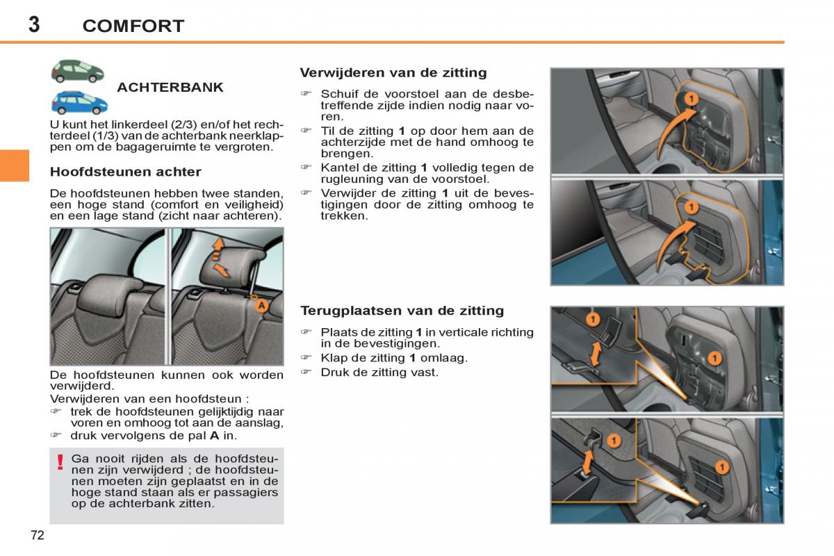 Peugeot 308 SW I 1 handleiding / page 74