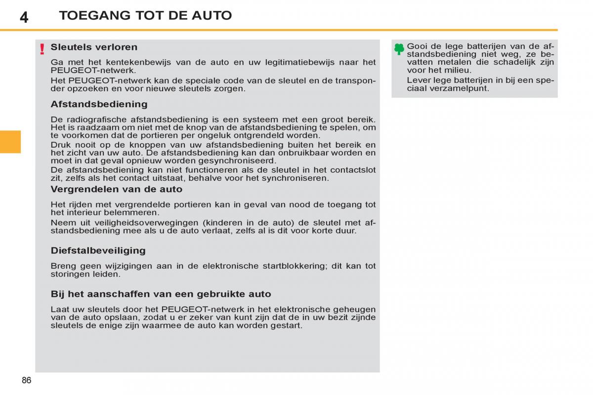 Peugeot 308 SW I 1 handleiding / page 88