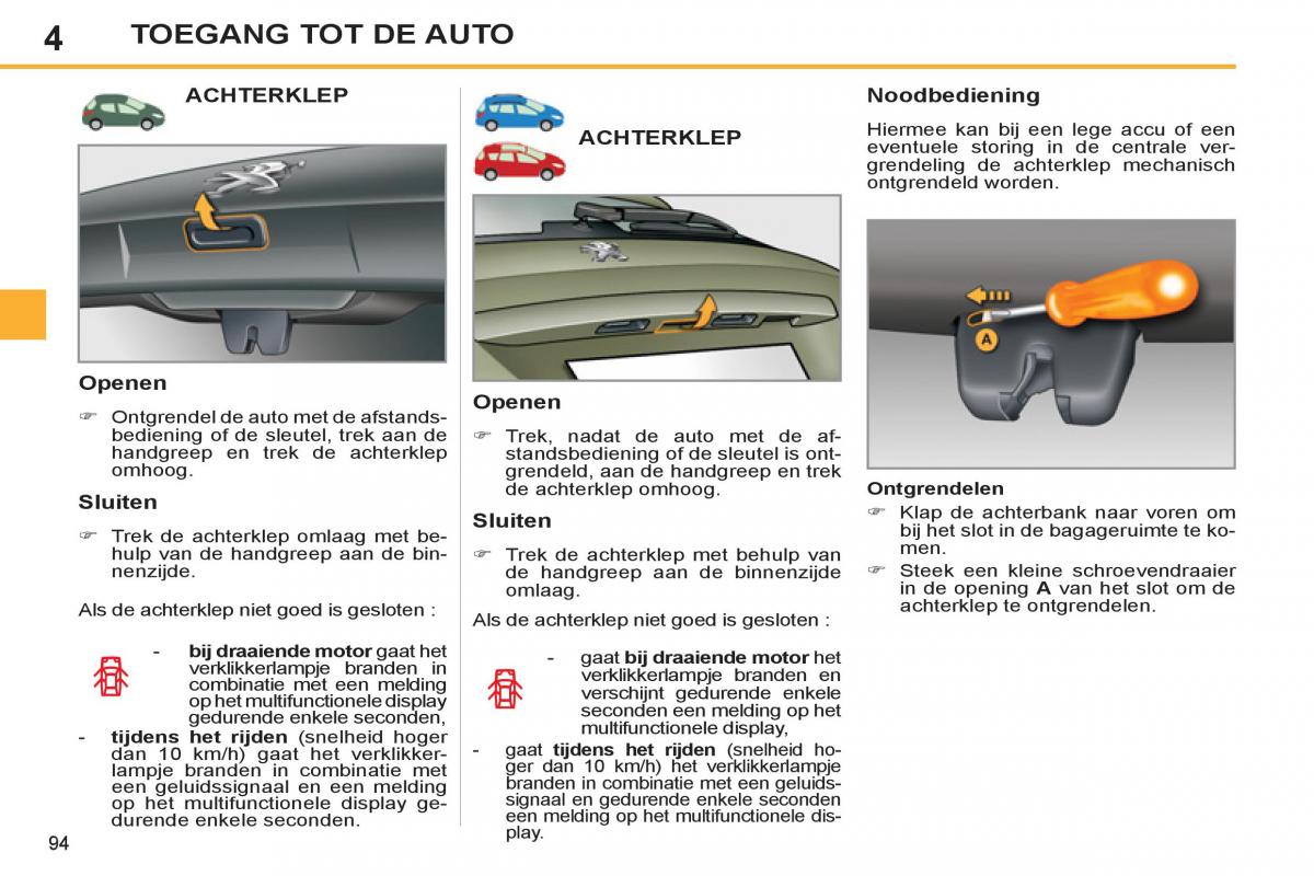 Peugeot 308 SW I 1 handleiding / page 96