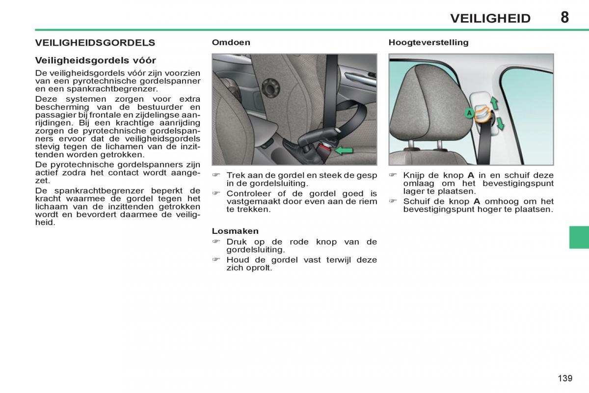 Peugeot 308 SW I 1 handleiding / page 141