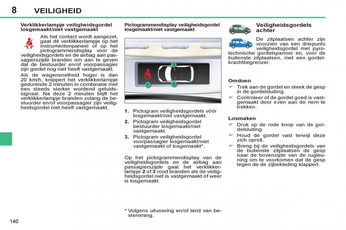 Peugeot 308 SW I 1 handleiding / page 142