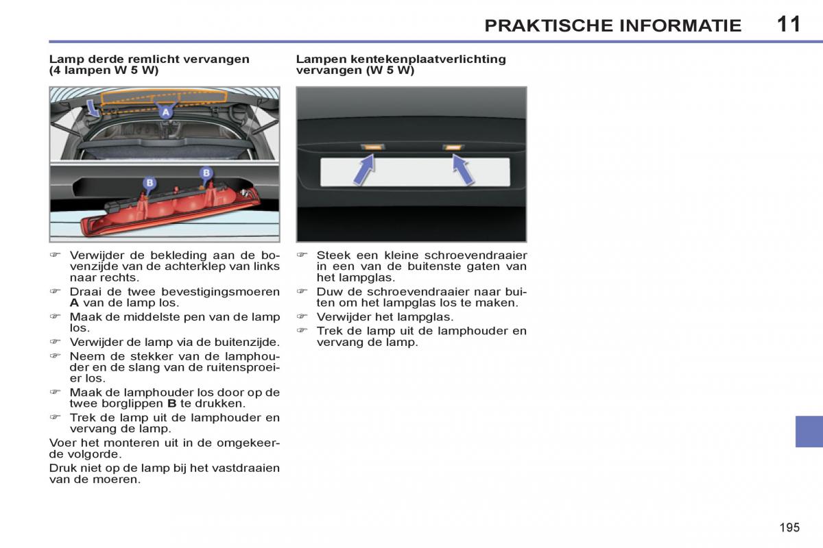 Peugeot 308 SW I 1 handleiding / page 197