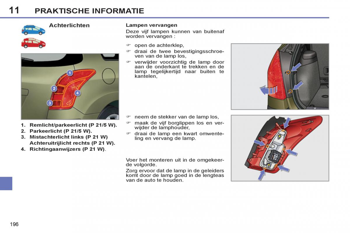 Peugeot 308 SW I 1 handleiding / page 198