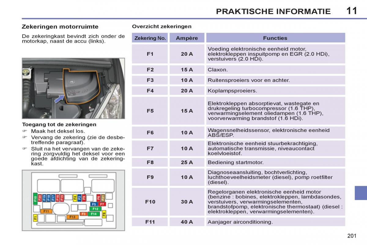 Peugeot 308 SW I 1 handleiding / page 203