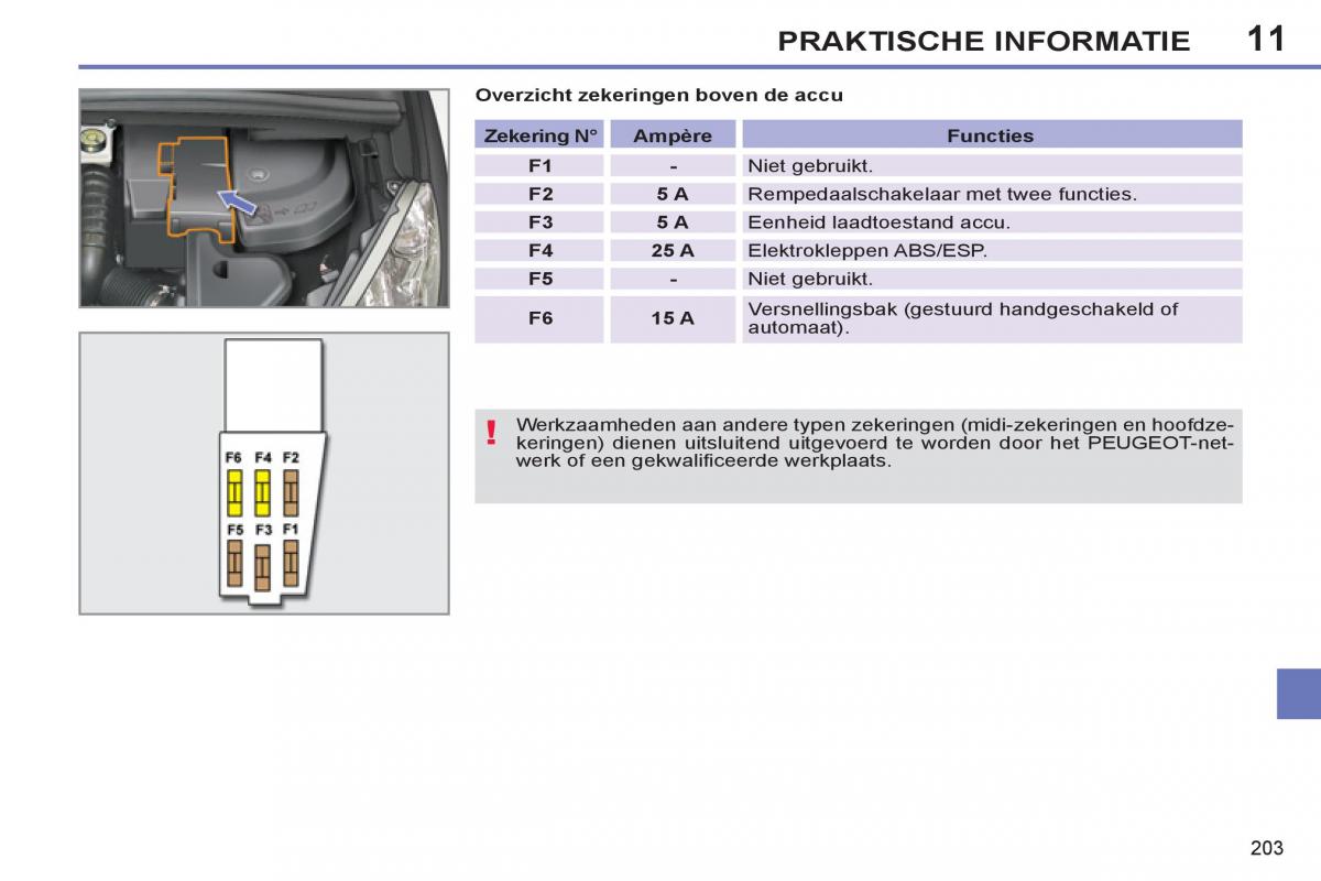 Peugeot 308 SW I 1 handleiding / page 205