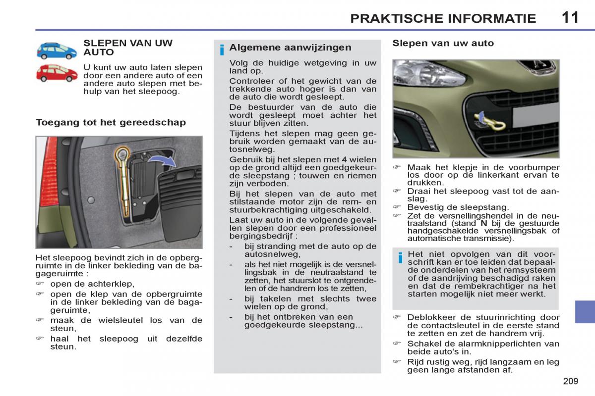 Peugeot 308 SW I 1 handleiding / page 211