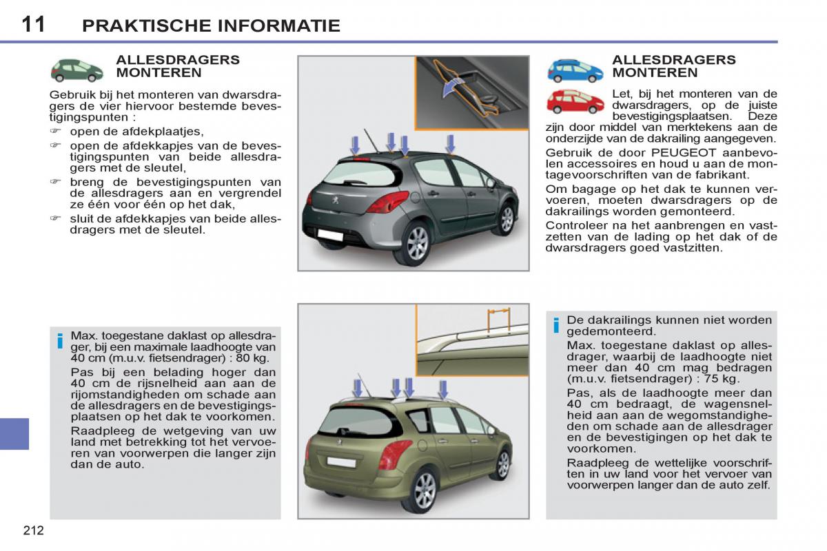 Peugeot 308 SW I 1 handleiding / page 214