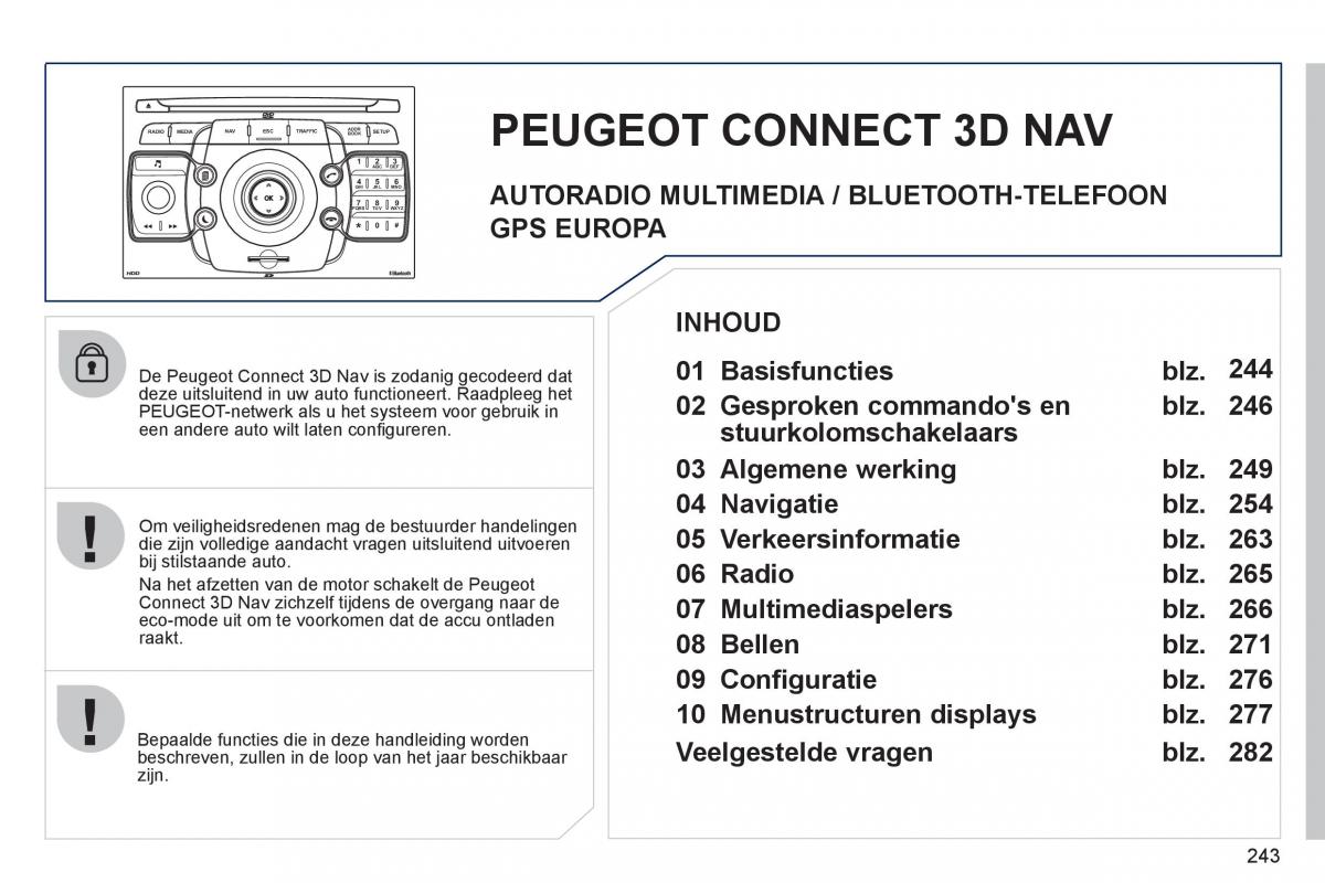 Peugeot 308 SW I 1 handleiding / page 245