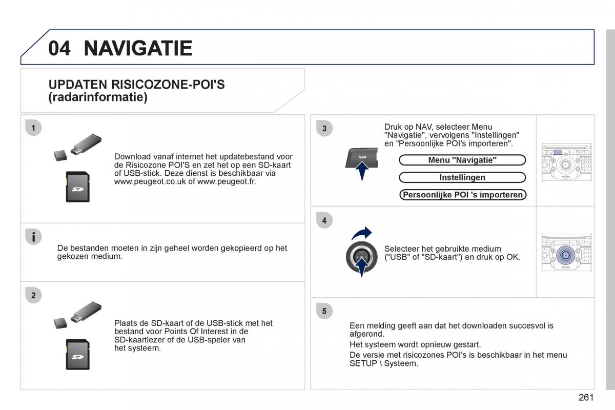 Peugeot 308 SW I 1 handleiding / page 263