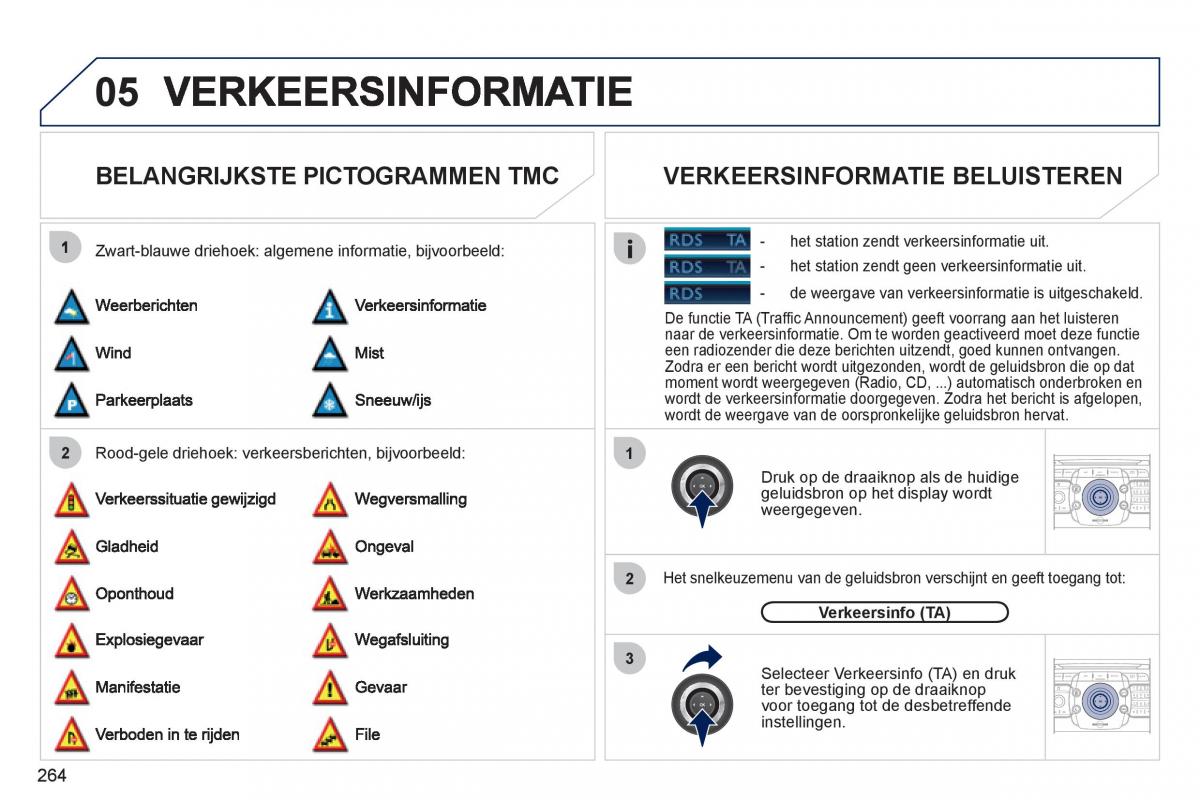 Peugeot 308 SW I 1 handleiding / page 266