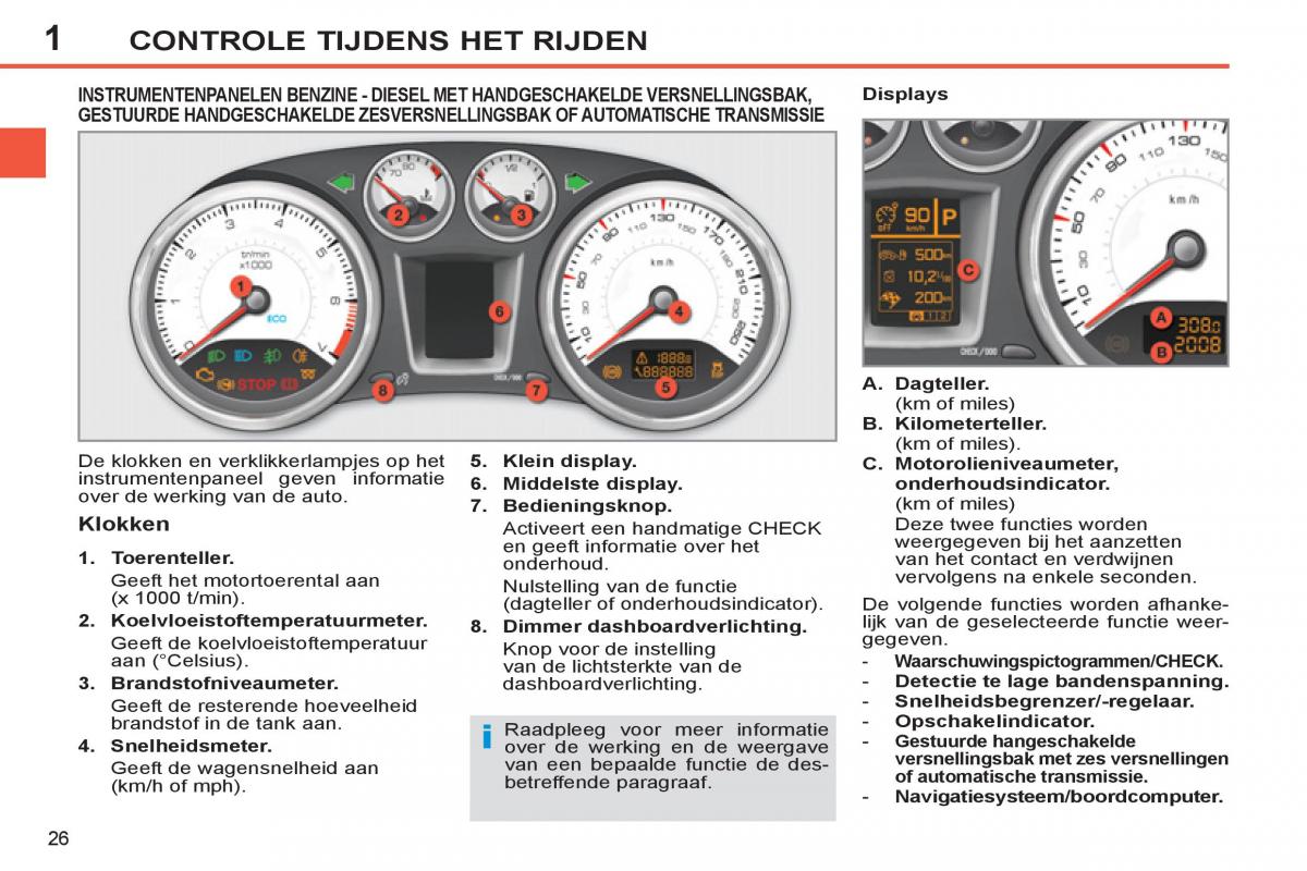 Peugeot 308 SW I 1 handleiding / page 28