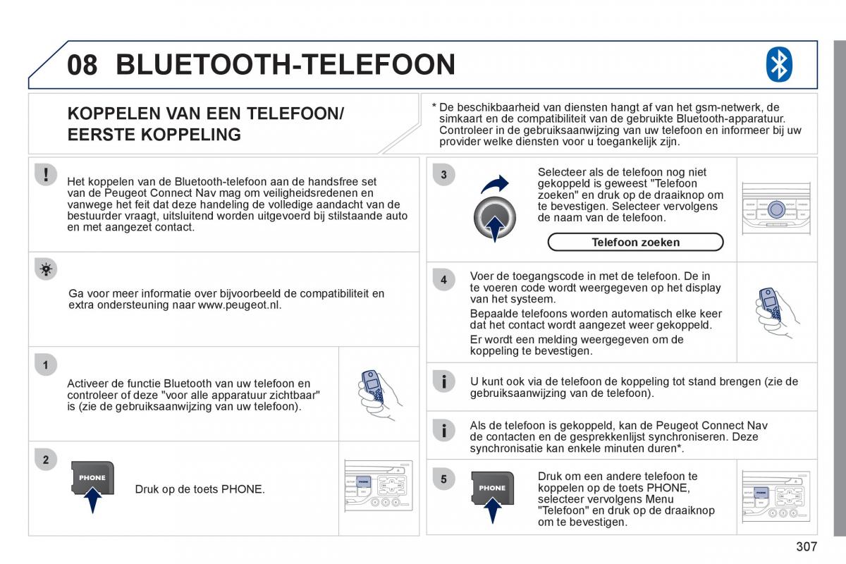 Peugeot 308 SW I 1 handleiding / page 309