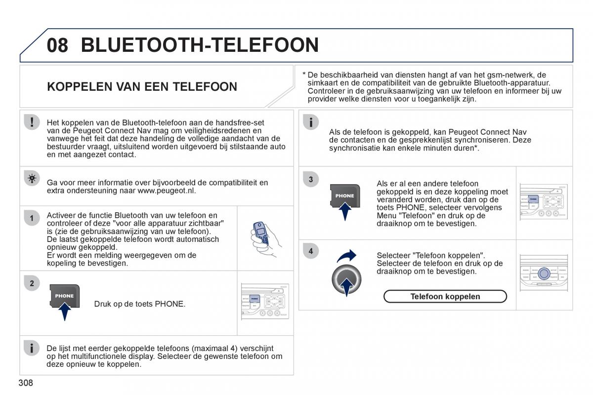 Peugeot 308 SW I 1 handleiding / page 310