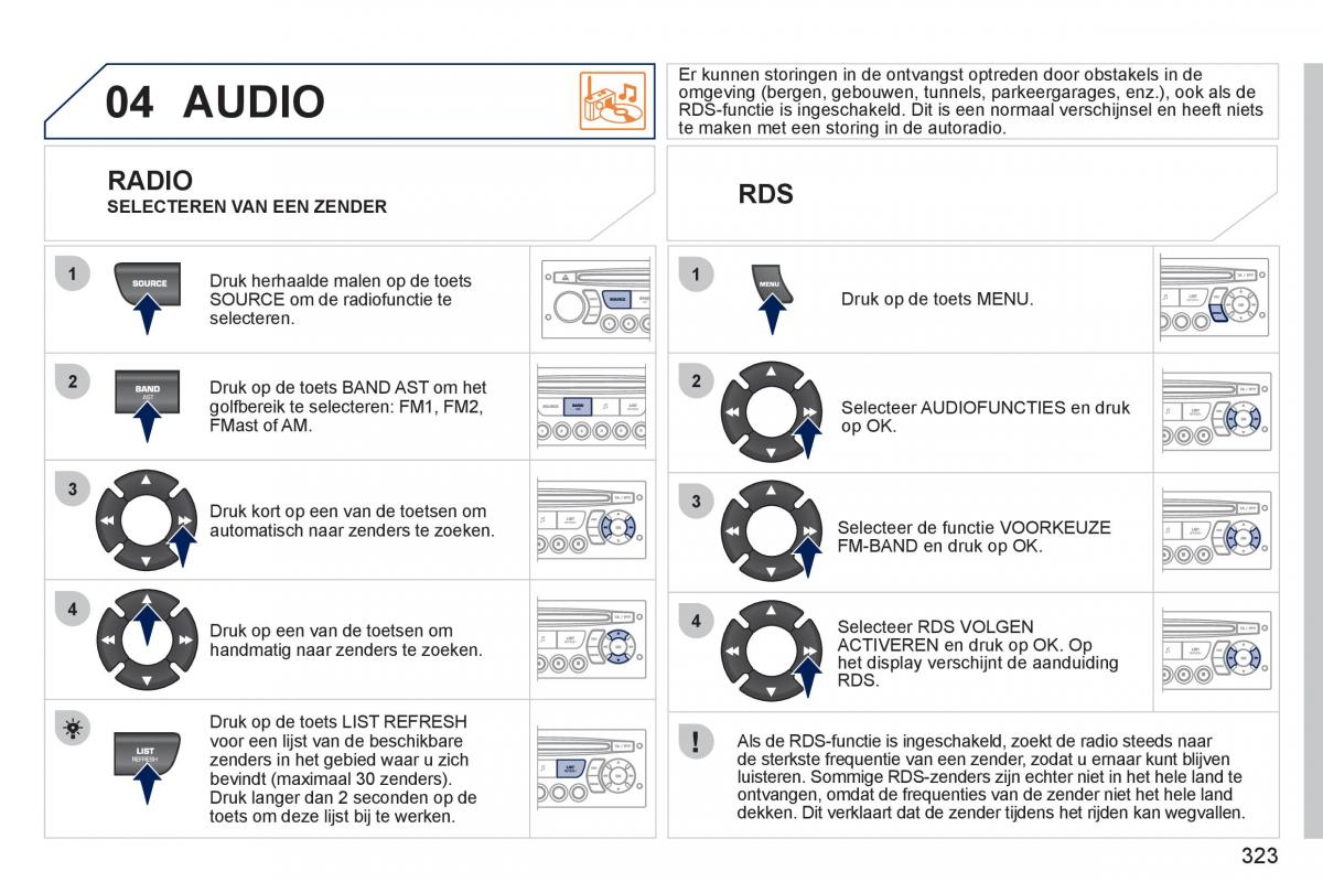 Peugeot 308 SW I 1 handleiding / page 325