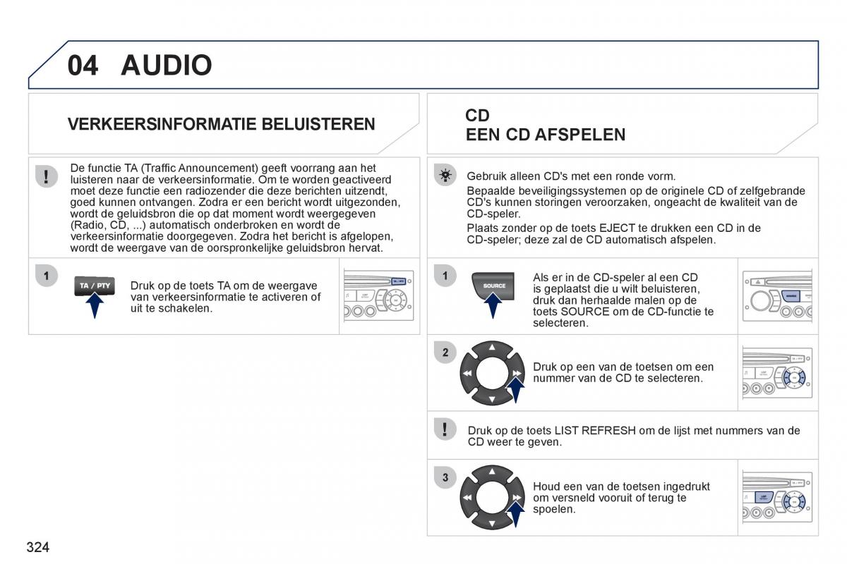 Peugeot 308 SW I 1 handleiding / page 326