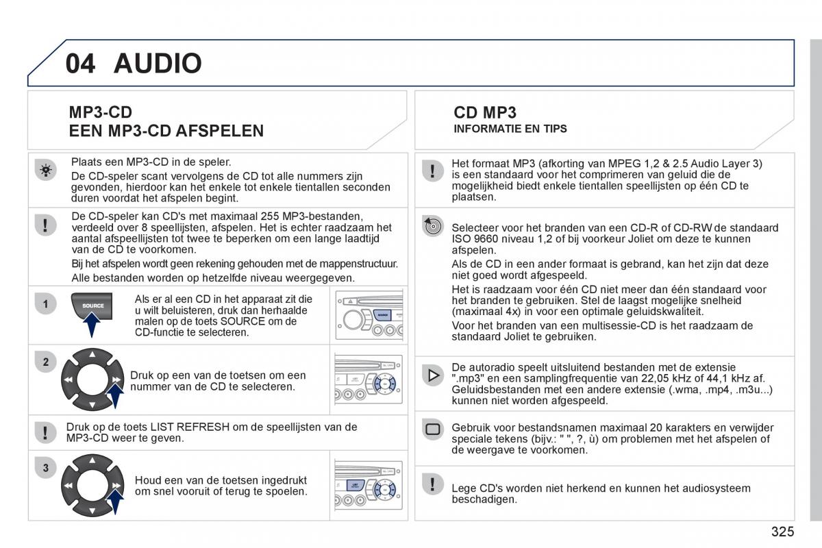 Peugeot 308 SW I 1 handleiding / page 327