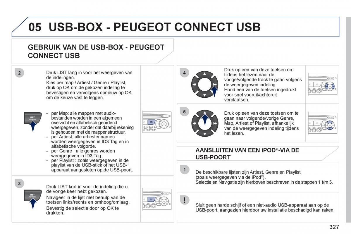 Peugeot 308 SW I 1 handleiding / page 329